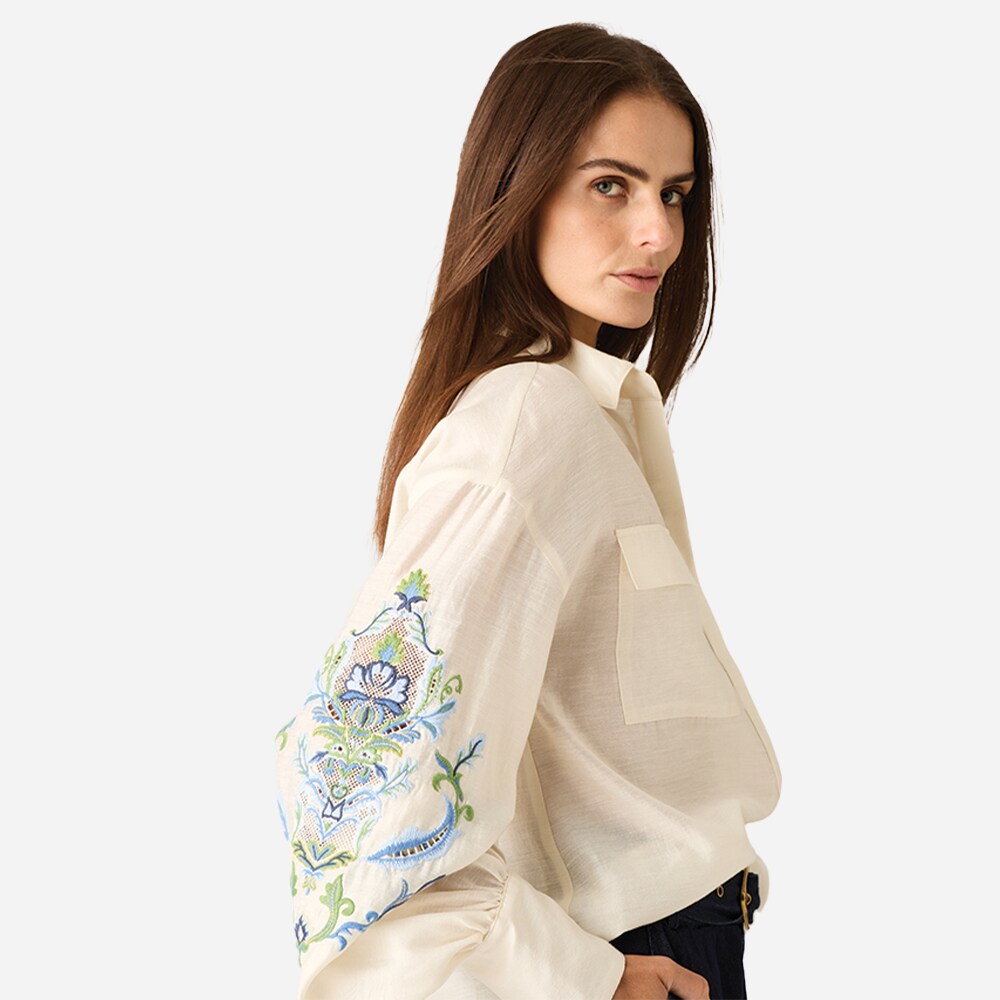 Marcela Embrodery Blouse - Ivory