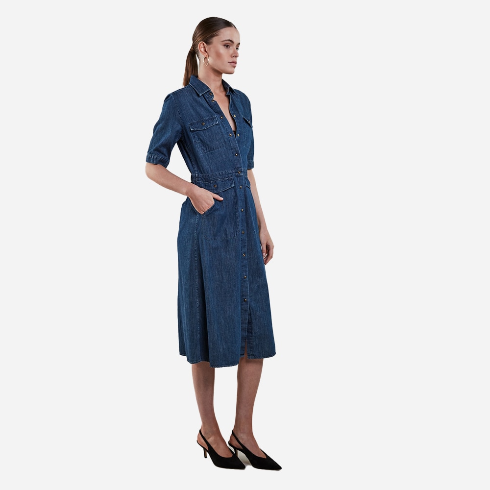 Jolene Cargo Dress - Dark Indigo