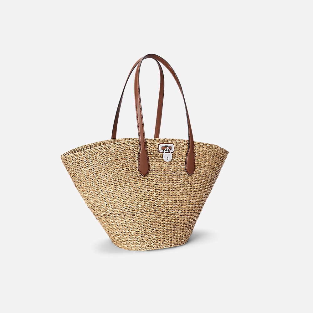 Straw Extra-Large Tanner Tote Bag - Lauren Tan