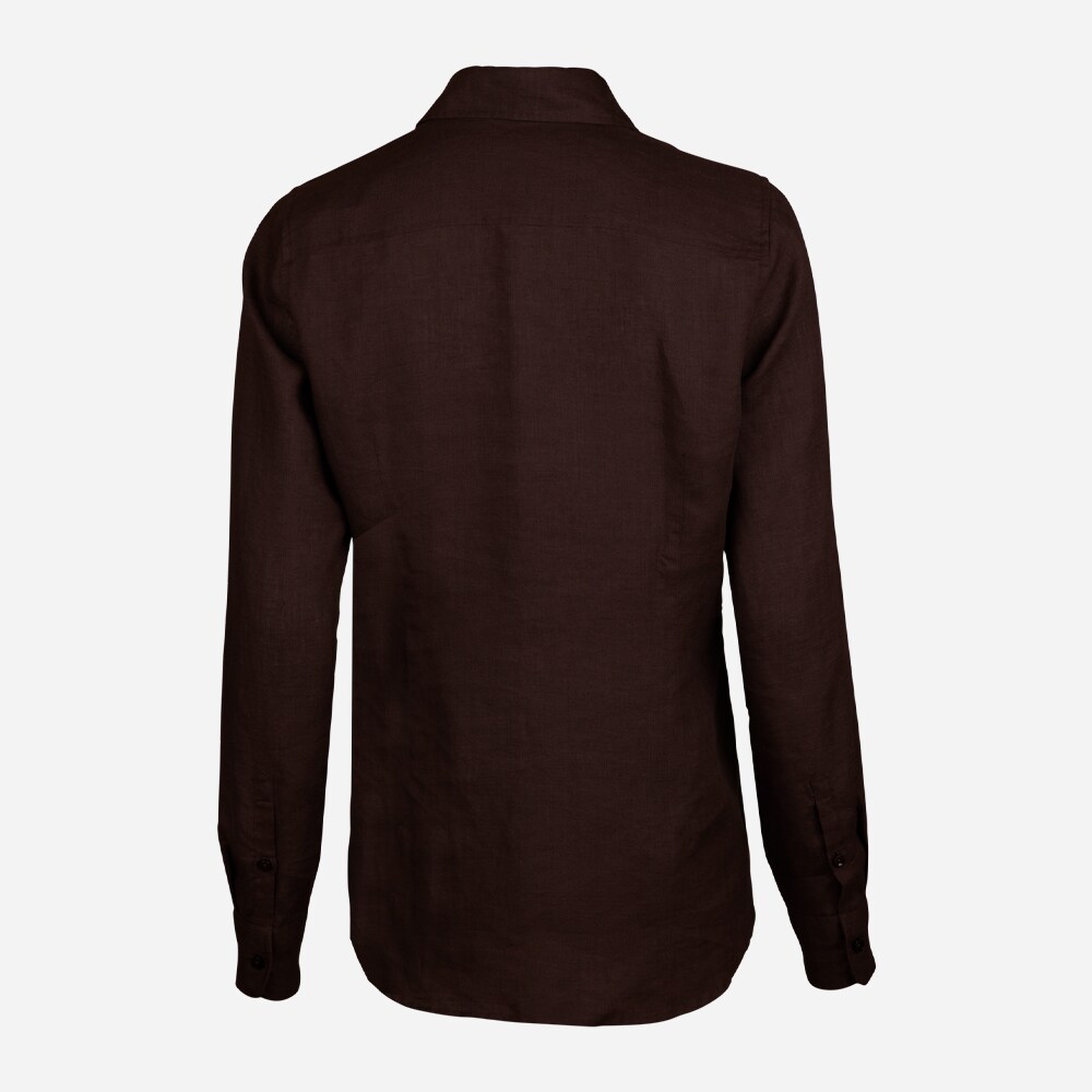 Sofie Shirt Linen - Dark Brown