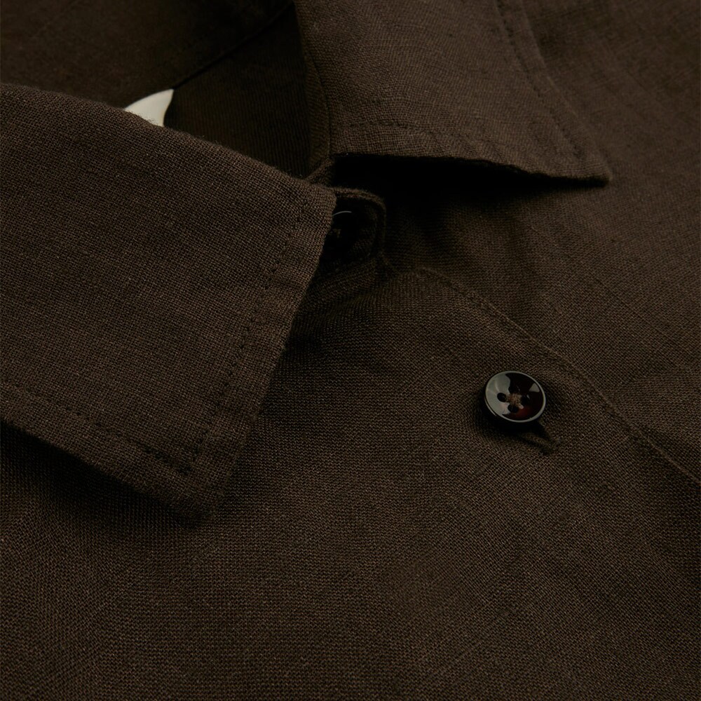 Sofie Shirt Linen - Dark Brown