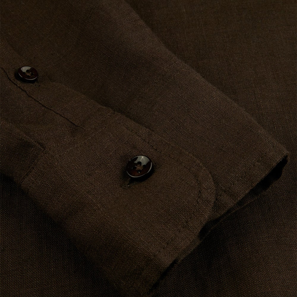 Sofie Shirt Linen - Dark Brown