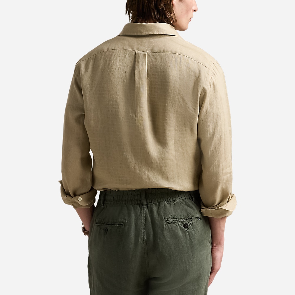 Slim Fit Linen Shirt - Coastal Beige