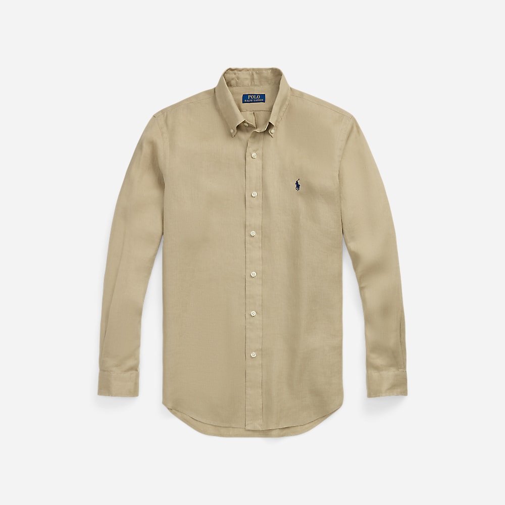 Slim Fit Linen Shirt - Coastal Beige