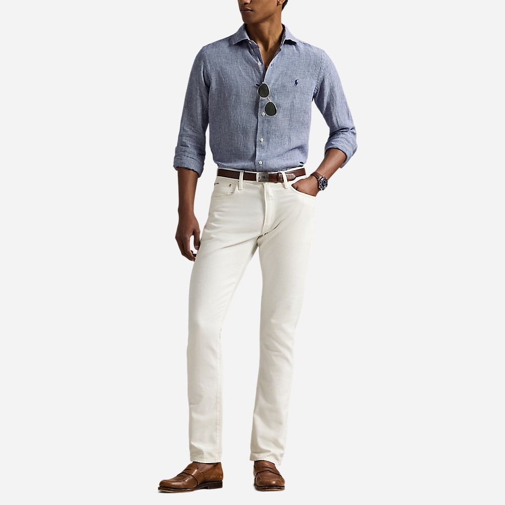 Custom Fit Linen Shirt - Royal White