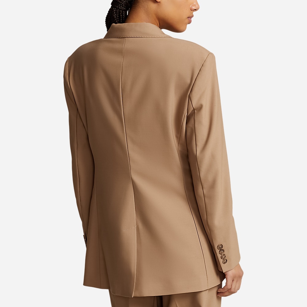 Stretch Wool-Blend Blazer - Camel