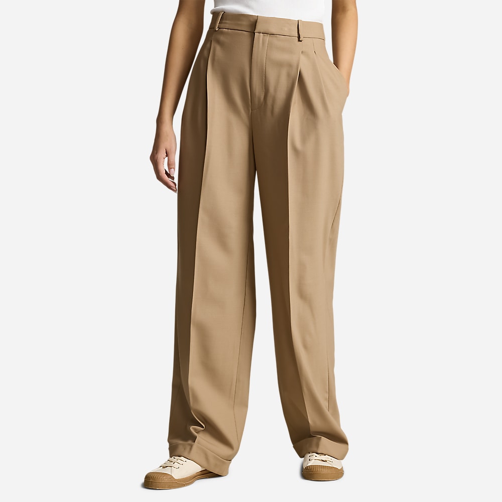 Wool-Blend Wide-Leg Pant - Camel