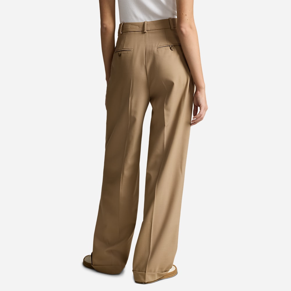 Wool-Blend Wide-Leg Pant - Camel