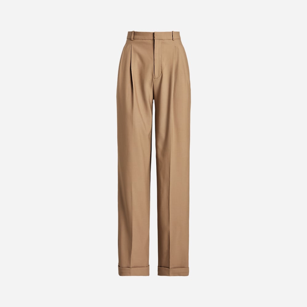 Wool-Blend Wide-Leg Pant - Camel