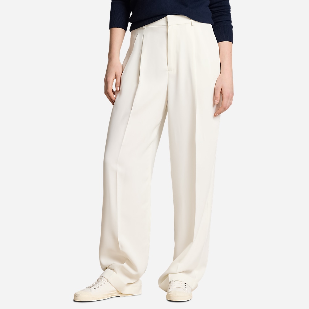 Pleated Straight-Leg Pant - Clubhouse Cream