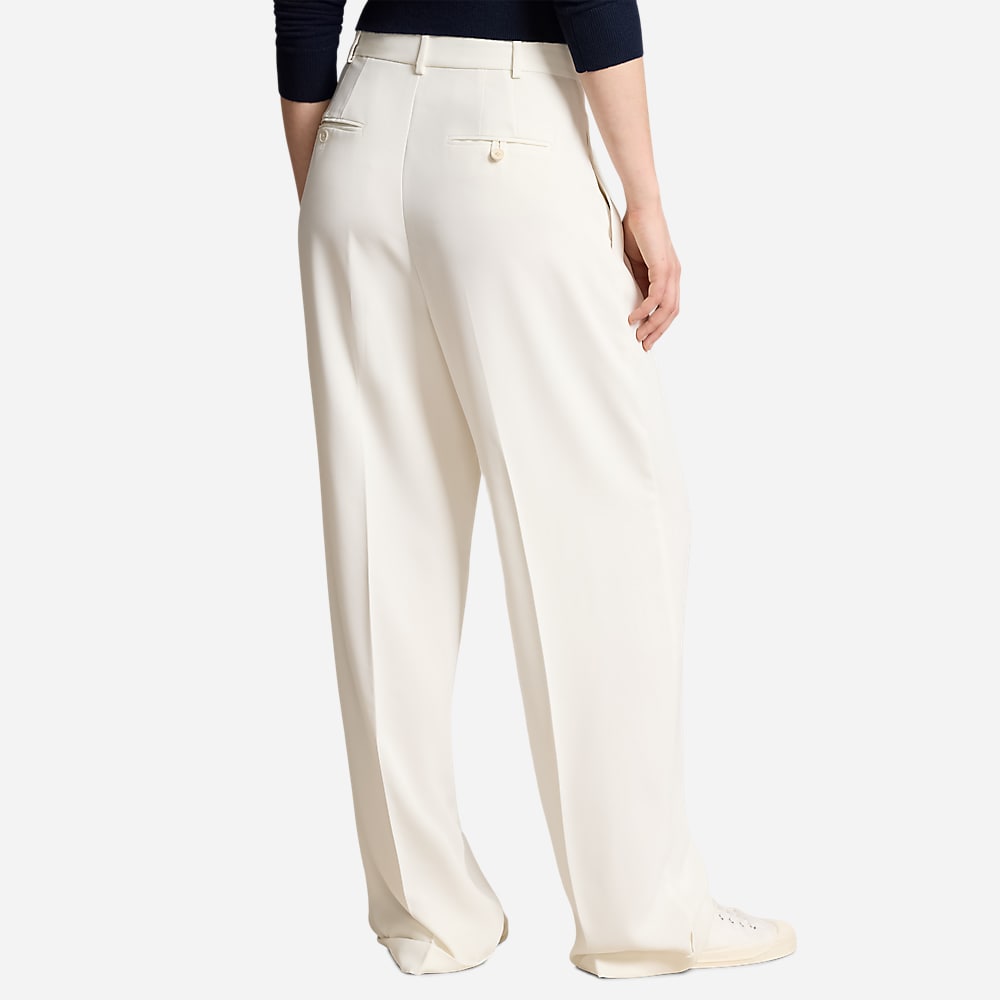Pleated Straight-Leg Pant - Clubhouse Cream