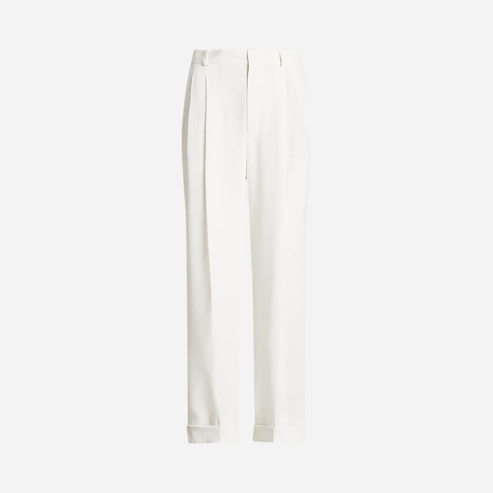 Pleated Straight-Leg Pant - Clubhouse Cream
