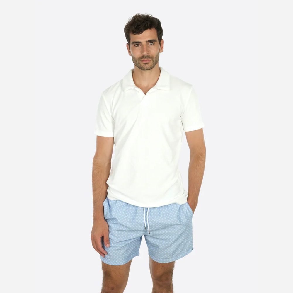 Classic Swim Shorts - Light Blue Small Circle