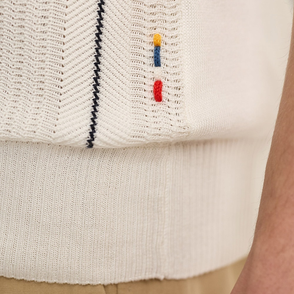 Horton Silk - White/Night Iris Stripe