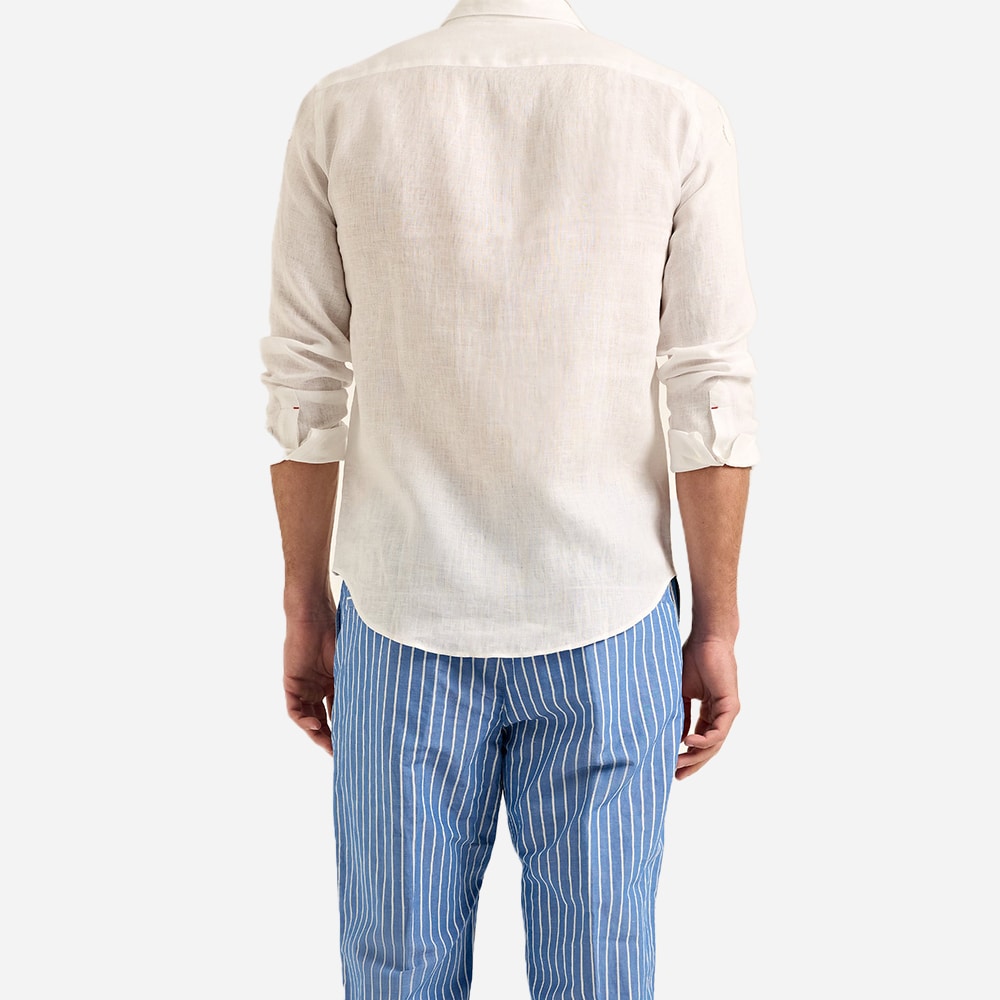 Giles Linen Applique - White