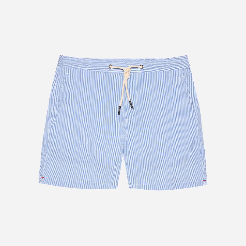 Bulldog Drawcord Seersucker - Catalina Blue/White Stripe