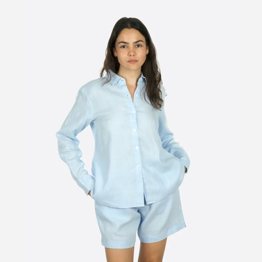Palma Linen Shirt - Light Blue