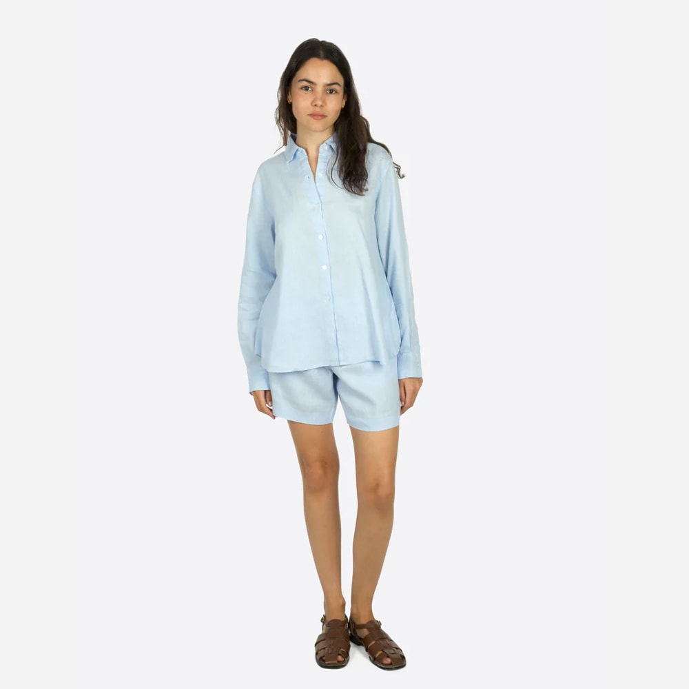 Palma Linen Shirt - Light Blue