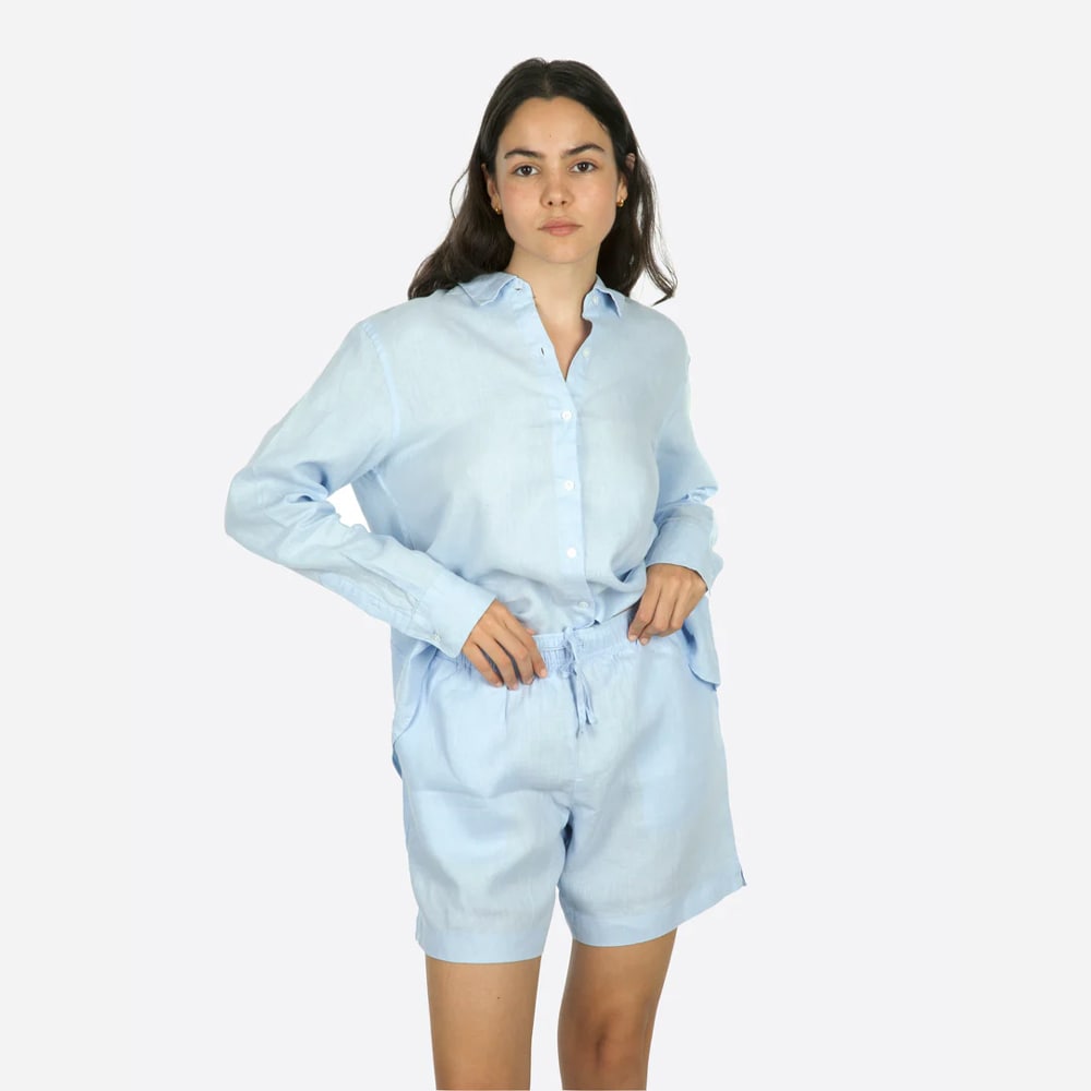 Palma Linen Shorts - Light Blue