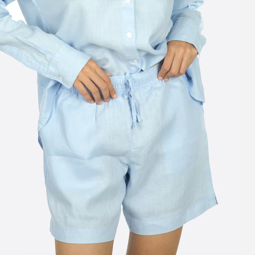 Palma Linen Shorts - Light Blue