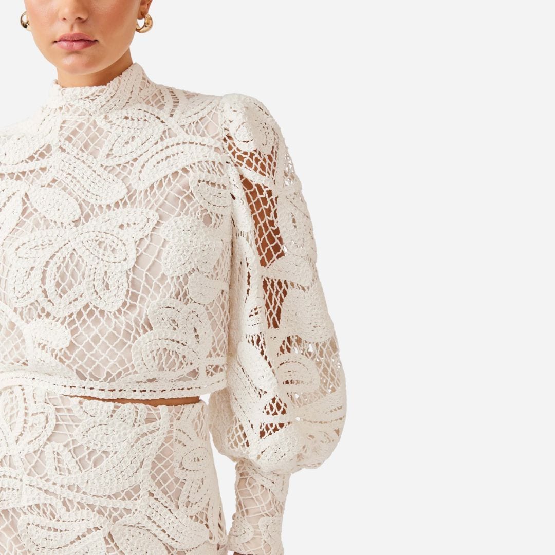 Kyra Crochet Top - Ivory