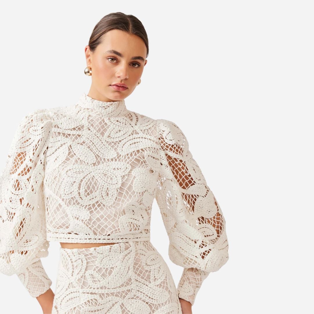 Kyra Crochet Top - Ivory