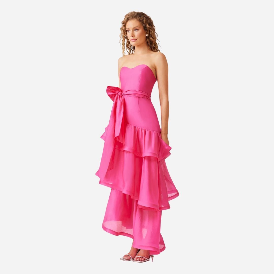 Kalani Strapless Maxi Dress - Hot Pink