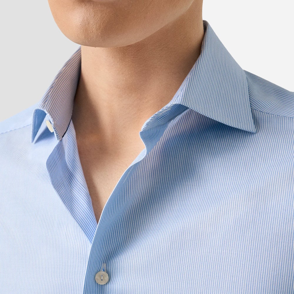 Slim Signture Twill Shirt - Fine Stripes Blue-White