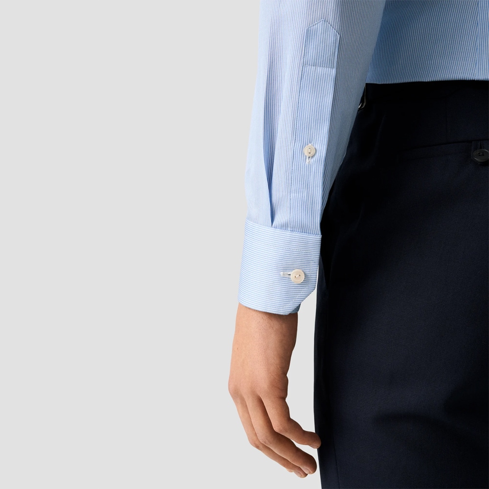Slim Signture Twill Shirt - Fine Stripes Blue-White