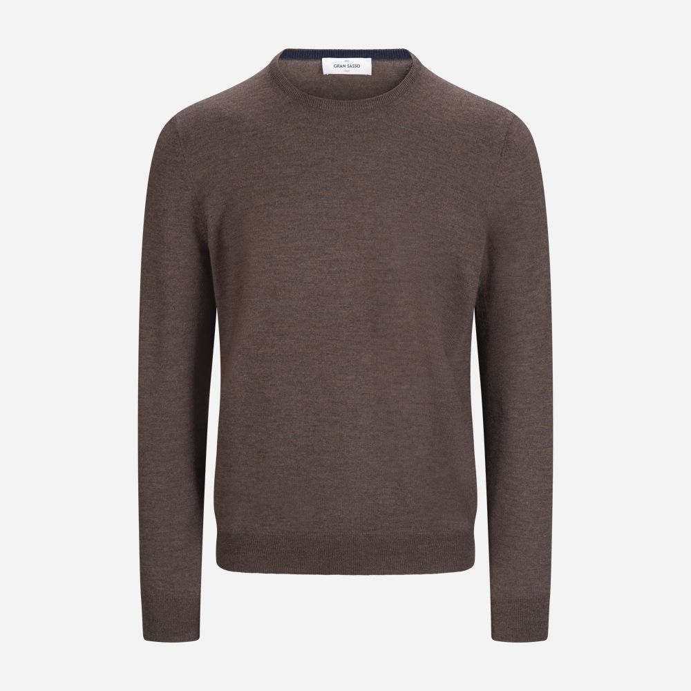 Crew Neck Merino - Dark Brown