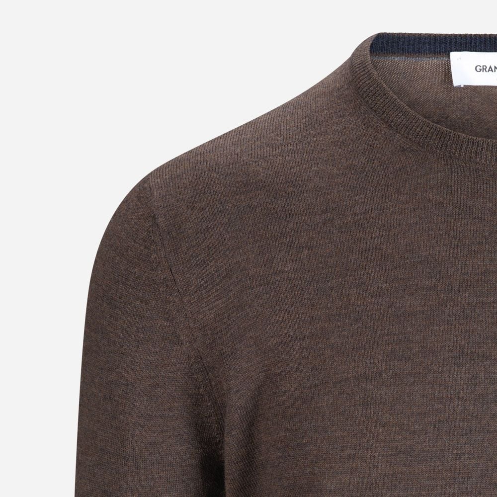 Crew Neck Merino - Dark Brown