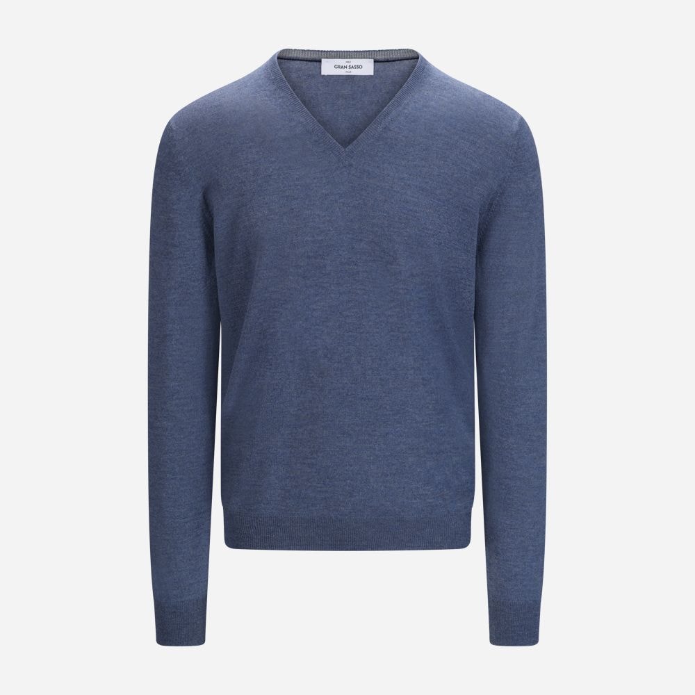 V-Neck Merino - Blue