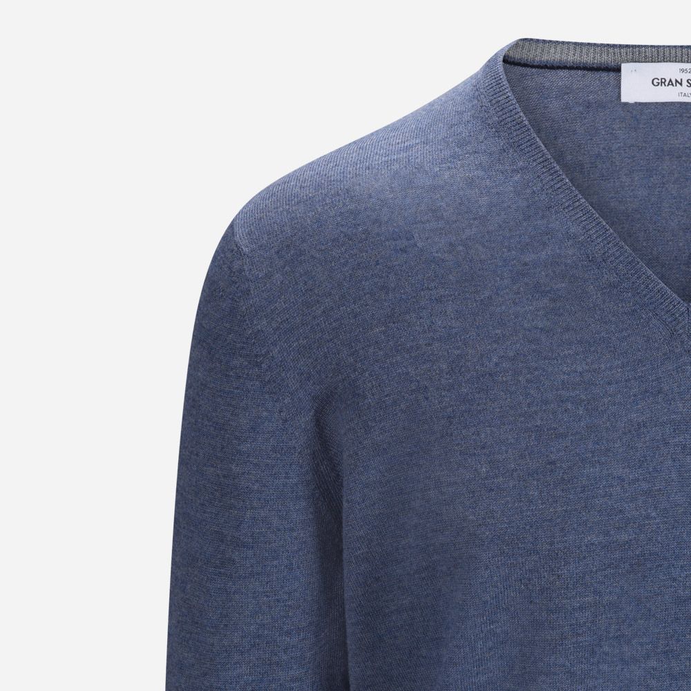 V-Neck Merino - Blue