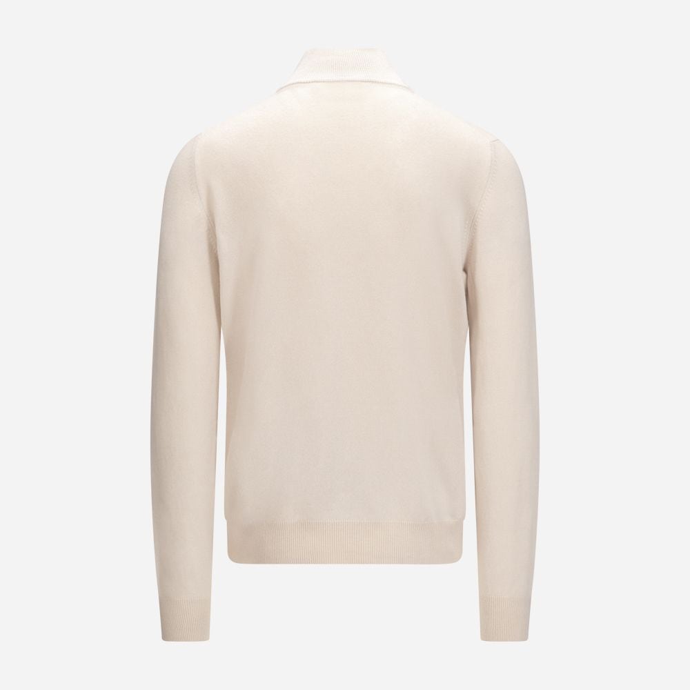 Half Zip Wool-Cashmere - Panna