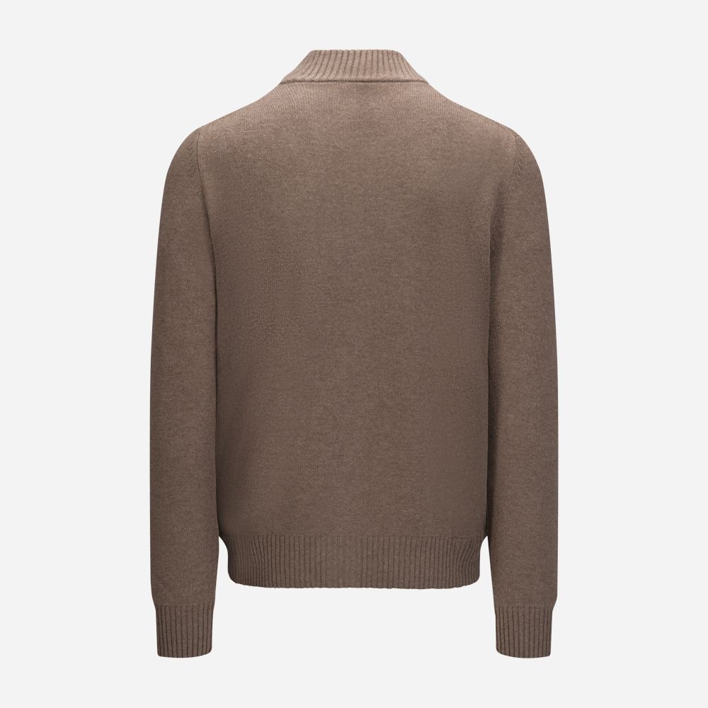 Full Zip Jacket Wool-Cashmere - Brown
