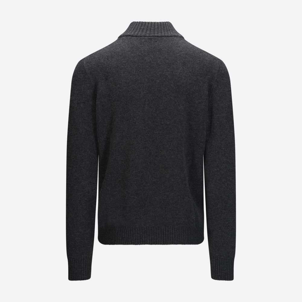 Full Zip Jacket Wool-Cashmere - Dark Grey