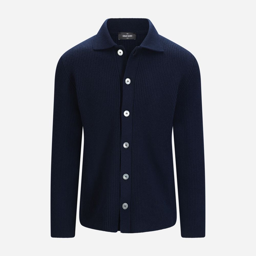 Overshirt Rib Cashmere - Navy
