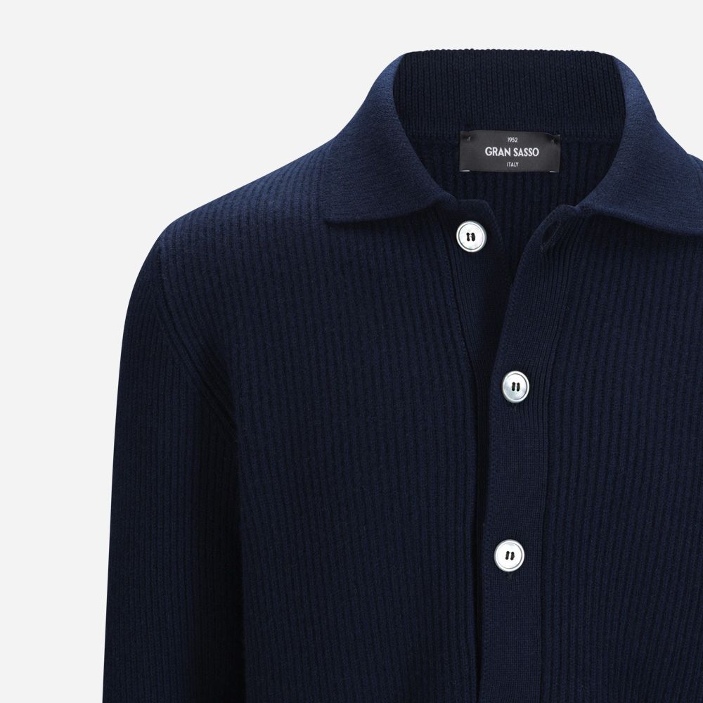 Overshirt Rib Cashmere - Navy