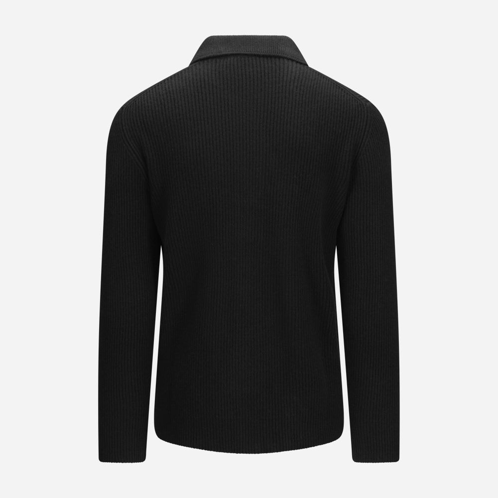 Overshirt Rib Cashmere - Black