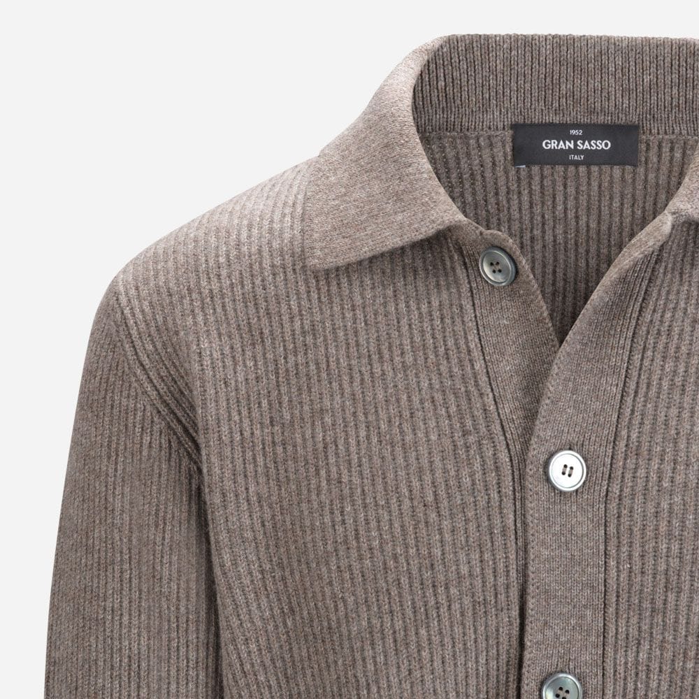 Overshirt Rib Cashmere - Taupe