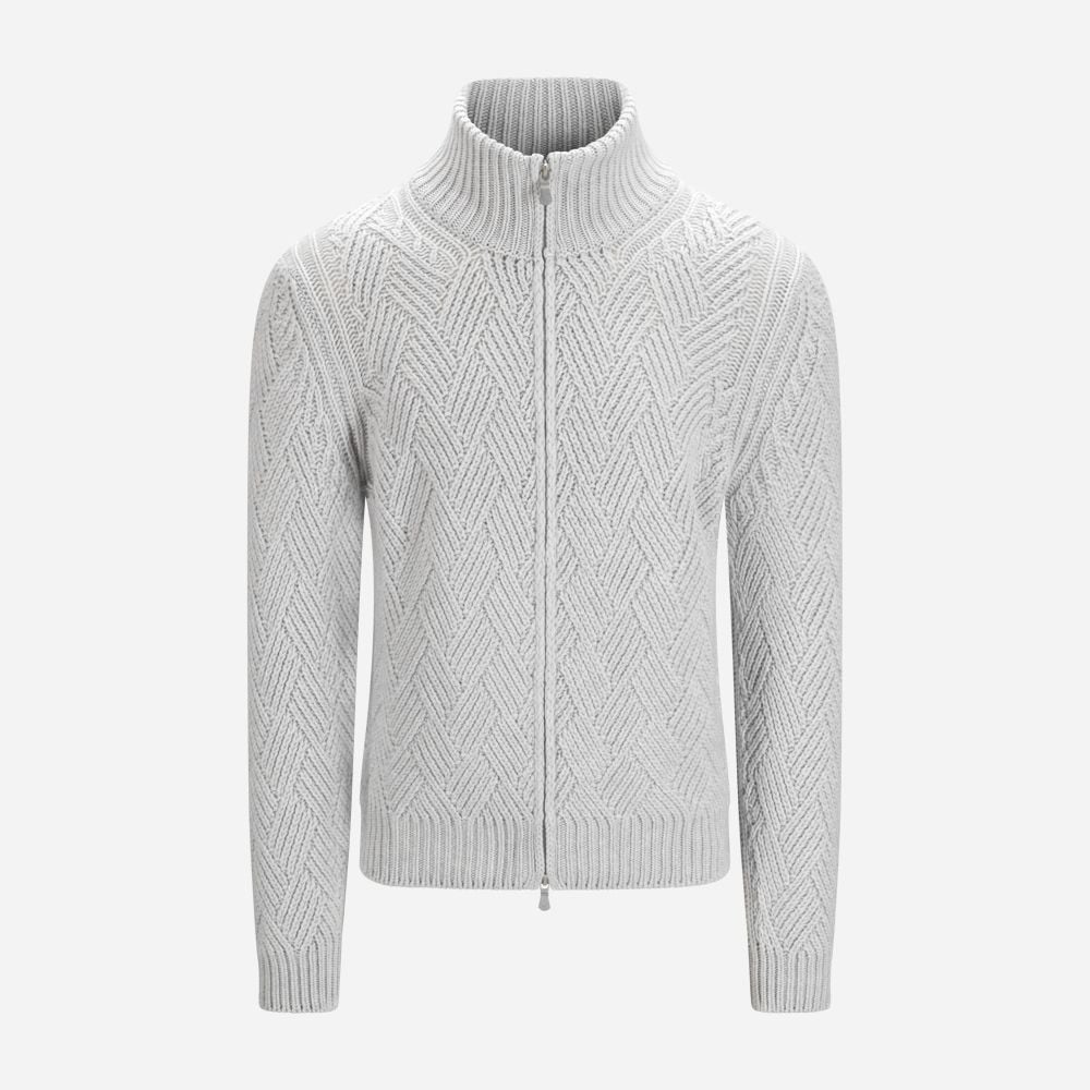 Full Zip Jacket Romb Cashmere - Light Grey