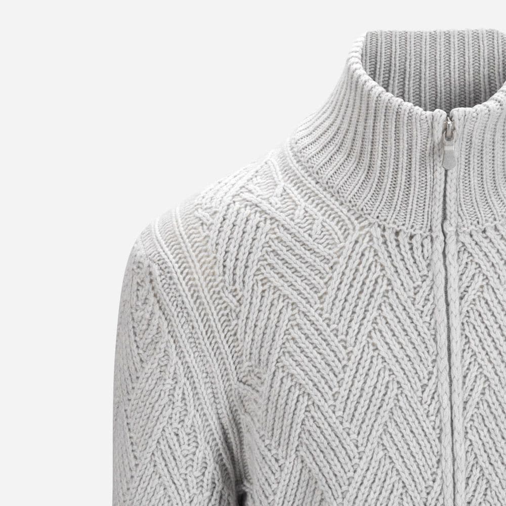 Full Zip Jacket Romb Cashmere - Light Grey
