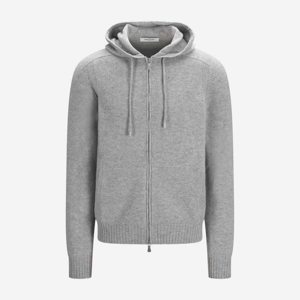 Full Zip Hoodie Jacket Wool - Light Grey