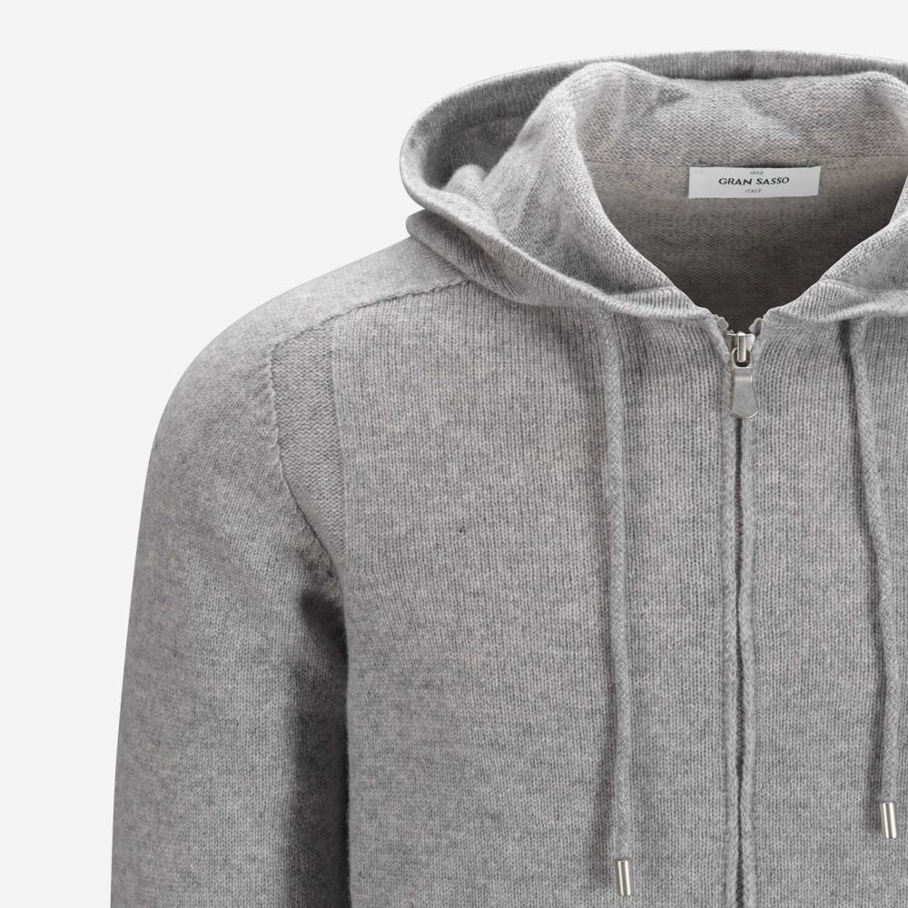 Full Zip Hoodie Jacket Wool - Light Grey