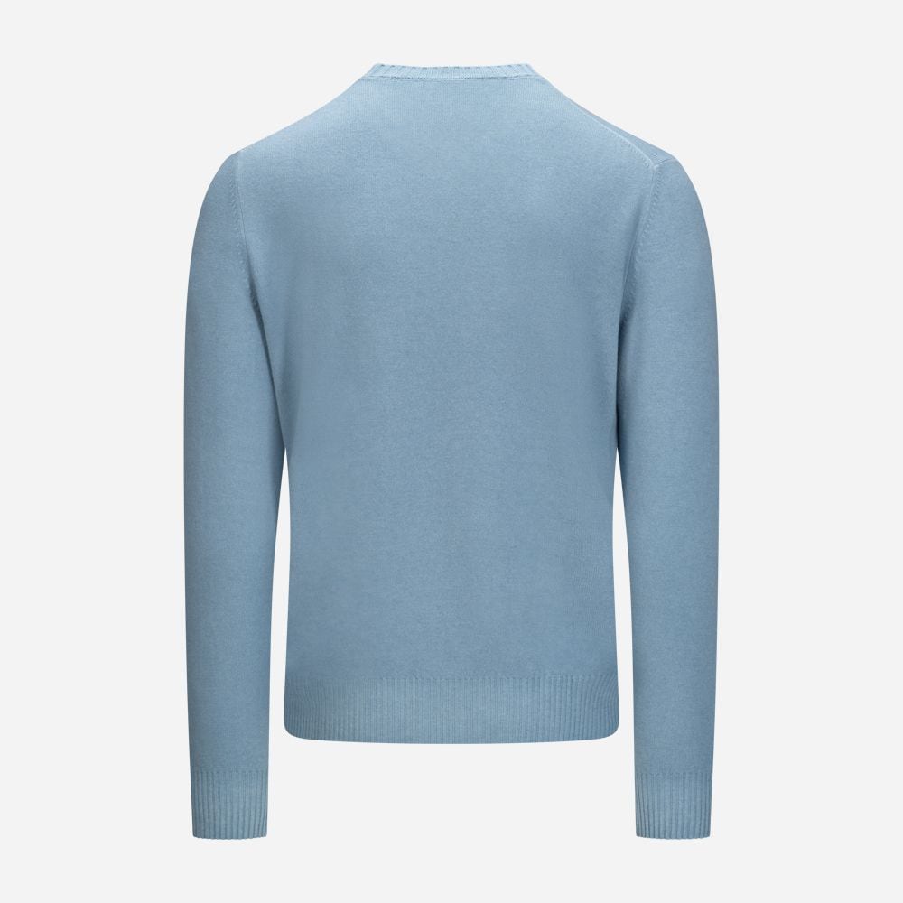Crew Neck Vintage Wool-Cashmere - Light Blue