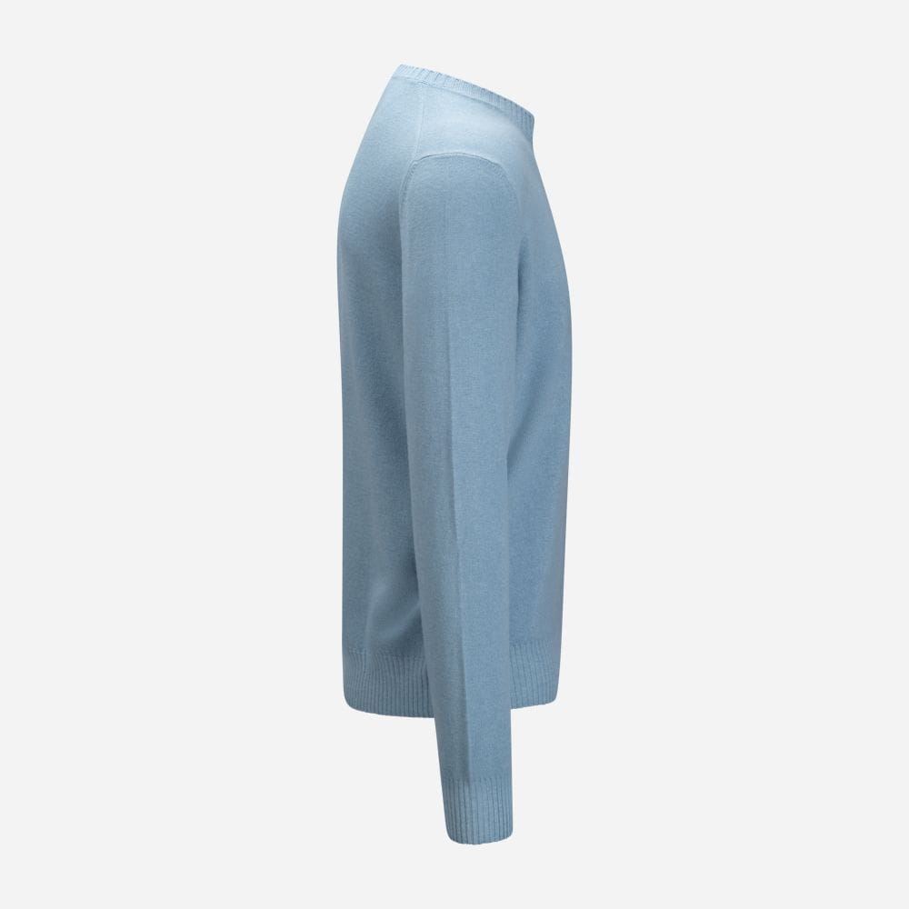 Crew Neck Vintage Wool-Cashmere - Light Blue