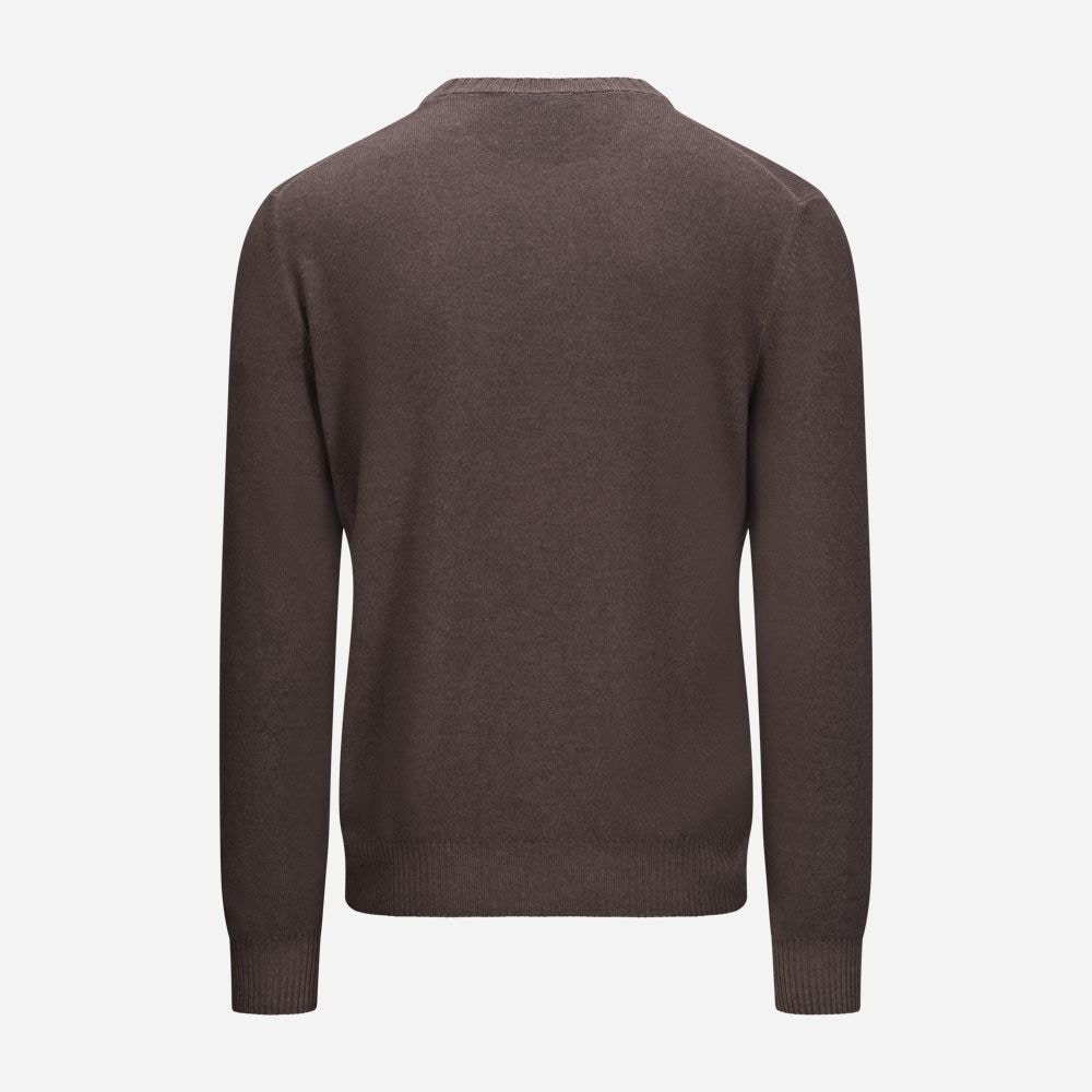 Crew Neck Vintage Wool-Cashmere - Dark Brown
