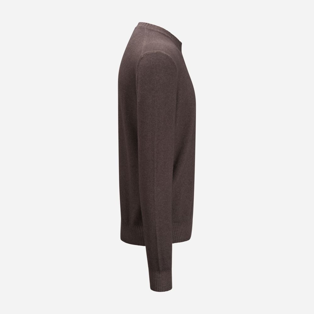 Crew Neck Vintage Wool-Cashmere - Dark Brown