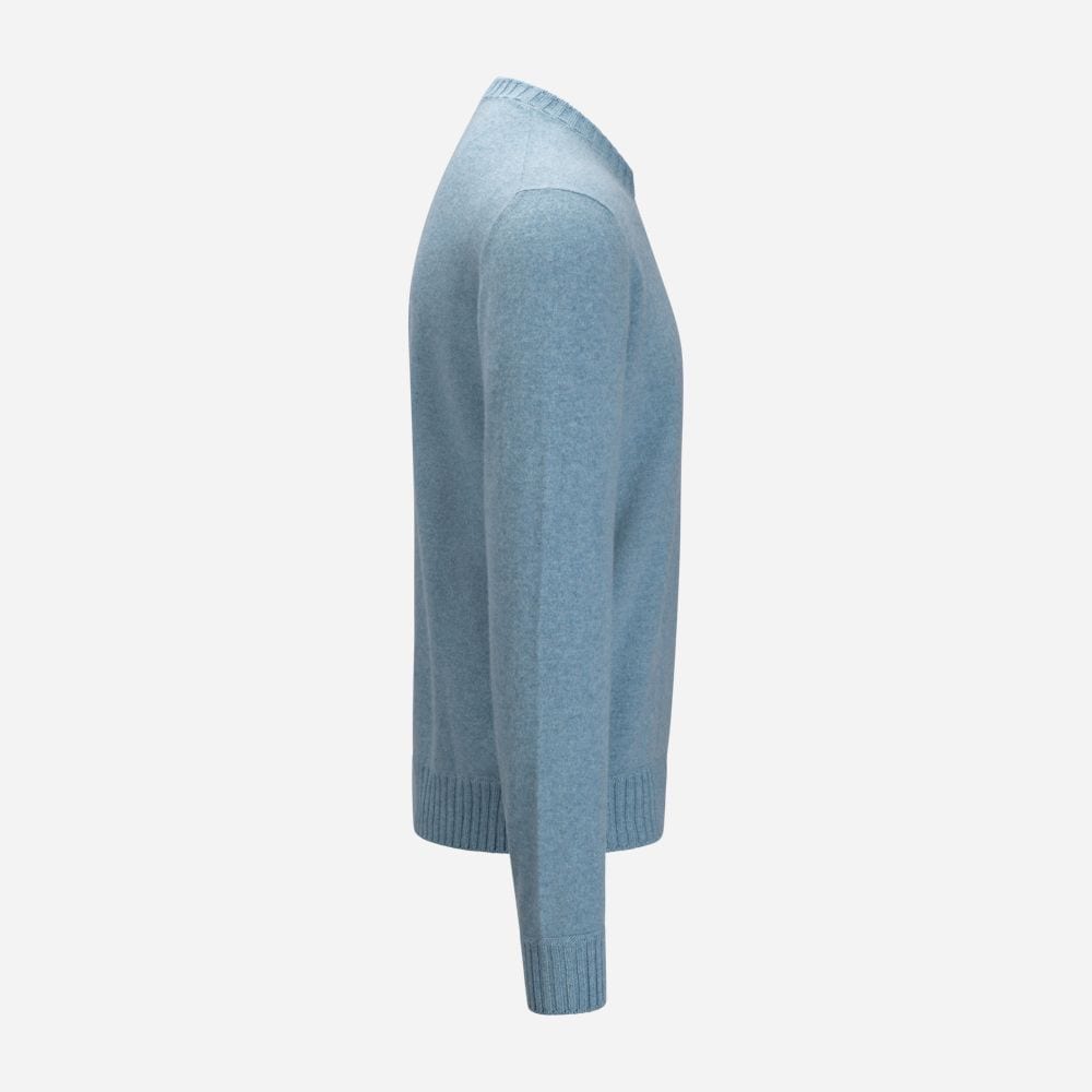 Crew Neck Felted Cashmere - Light Blue