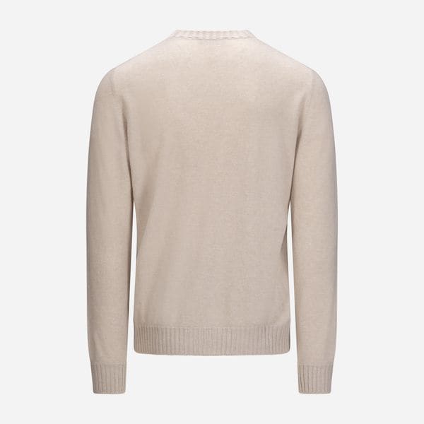 Crew Neck Felted Cashmere - Panna